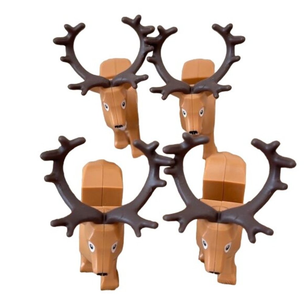 Lego Reindeer Set 4 Big Antlers Single Piece Figures Only  Holiday Decor 40499 - Picture 6 of 11